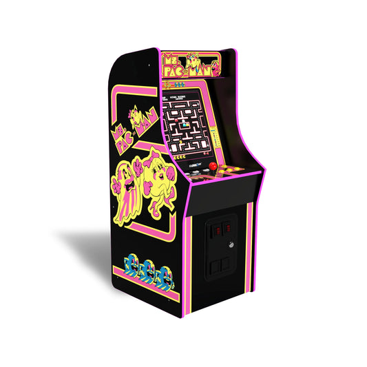 Arcade1Up Ms. PAC-MAN Classic Arcade Game, built for your home, 4-foot-tall stand-up cabinet, 14 classic games, and 17-inch screen