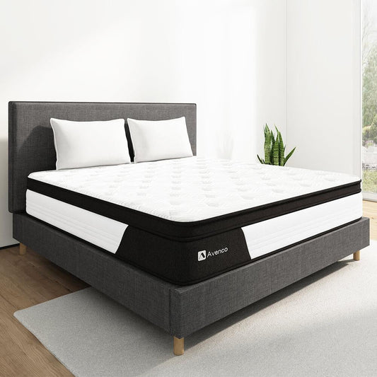 California King Mattress, Avenco Cal King Mattress Firm, 10 Inch Hybrid Mattress in a Box, 5 Zone Pocket Coils and Memory Foam, Edge Support and 100 Nights Trial
